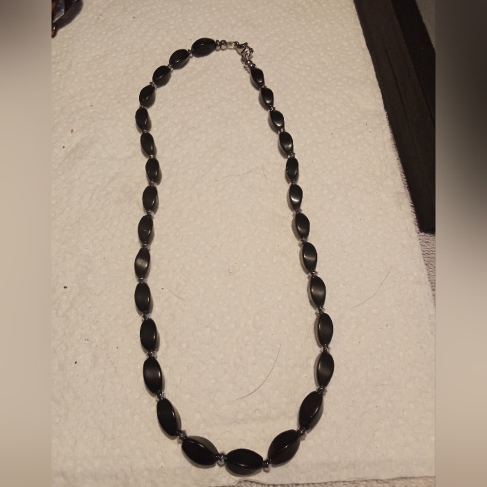 Elegant Black Beaded Necklace